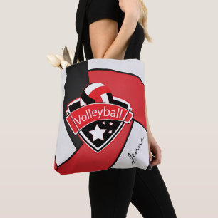 Sport Volleyball   DIY Text - Red Tote Bag
