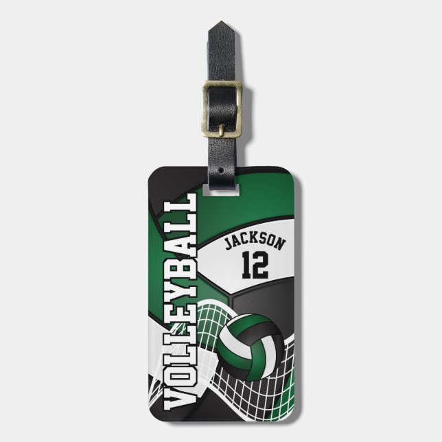 Sport Volleyball 🏐 - Green Luggage Tag (Front Vertical)