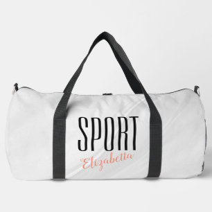 Sport White Grey Modern Gym Bag