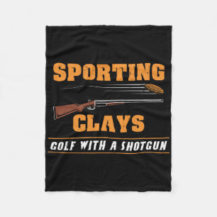 Sporting Clays - Golf With A Shotgun - Clay Target Fleece Blanket