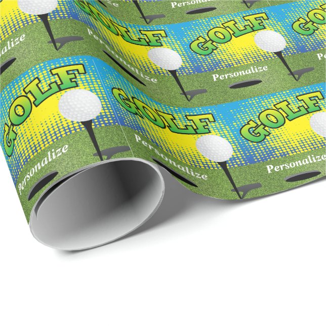Sporting Golf Design Wrapping Paper (Roll Corner)