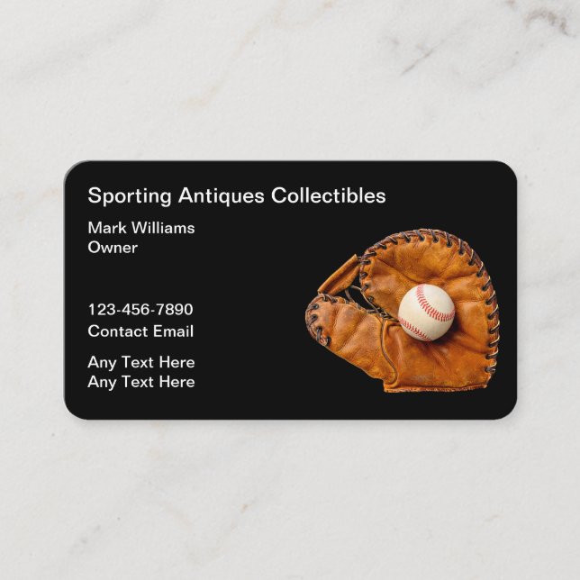 Sporting Goods Collectibles Business Cards (Front)