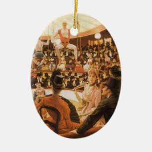Sporting Ladies (aka Circus Lover) by James Tissot Ceramic Tree Decoration