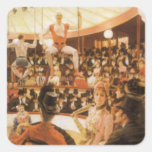 Sporting Ladies (aka Circus Lover) by James Tissot Square Sticker
