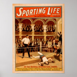 "Sporting Life" Boxing Theatrical Play Poster