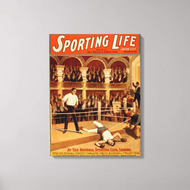 "Sporting Life" Boxing Theatrical Play Poster Canvas Print (Front)