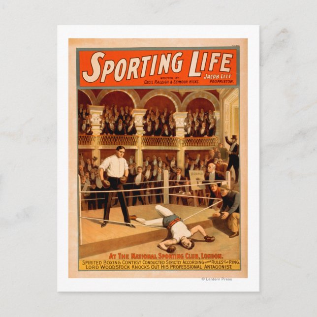 "Sporting Life" Boxing Theatrical Play Poster Postcard (Front)