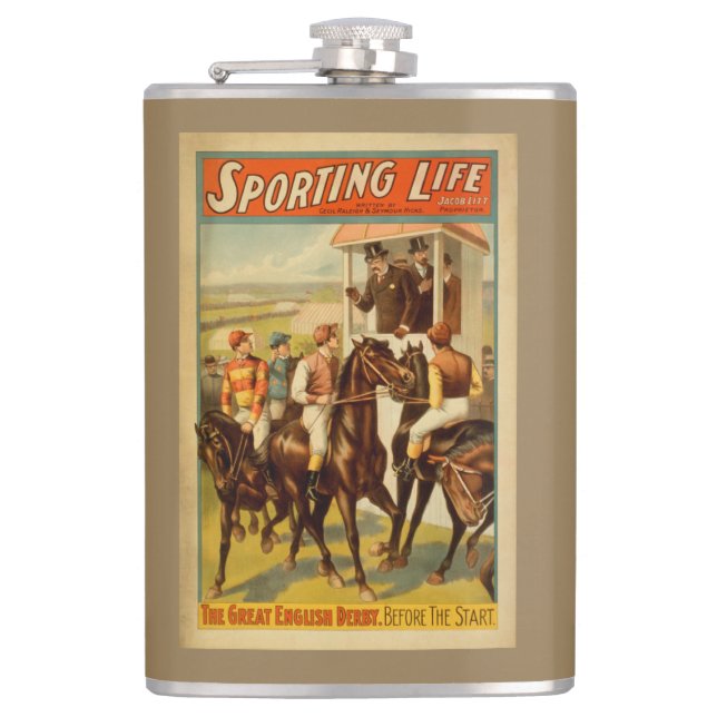 Sporting Life - The Great English Derby Theatre Hip Flask (Front)