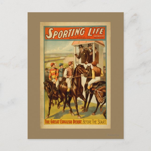 Sporting Life - The Great English Derby Theatre Postcard (Front)