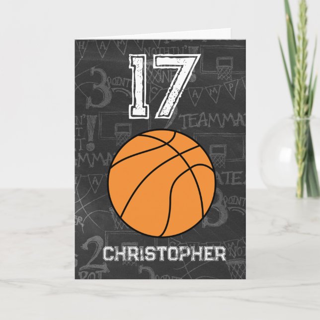 Sports 17th Birthday Basketball Card (Front)