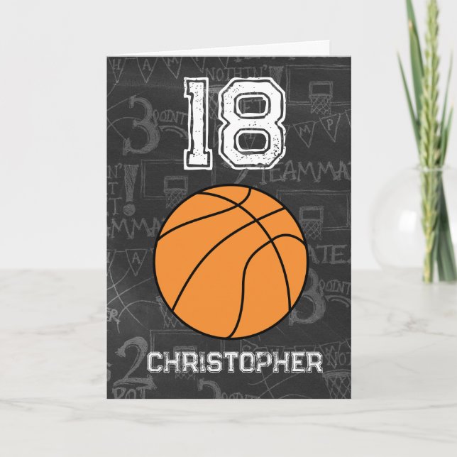 Sports 18th Birthday Basketball Card (Front)