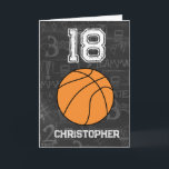 Sports 18th Birthday Basketball Card<br><div class="desc">A personalised sports 18th basketball birthday card ,  which you can easily personalise the front with the name and the inside card message. A personalised basketball birthday card for basketball players,  basketball fans,  etc.</div>