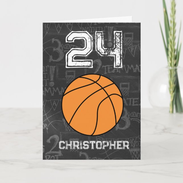 Sports 24th Birthday Basketball Card (Front)