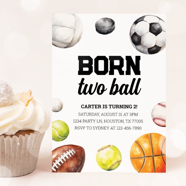 Sports 2nd Birthday Invitation (Creator Uploaded)