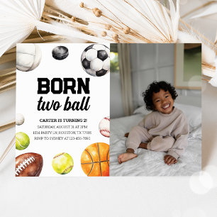 Sports 2nd Birthday Photo Invitation