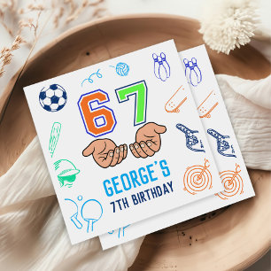 Sports 6 7 Meme Trend Six Seven Birthday Party Napkin