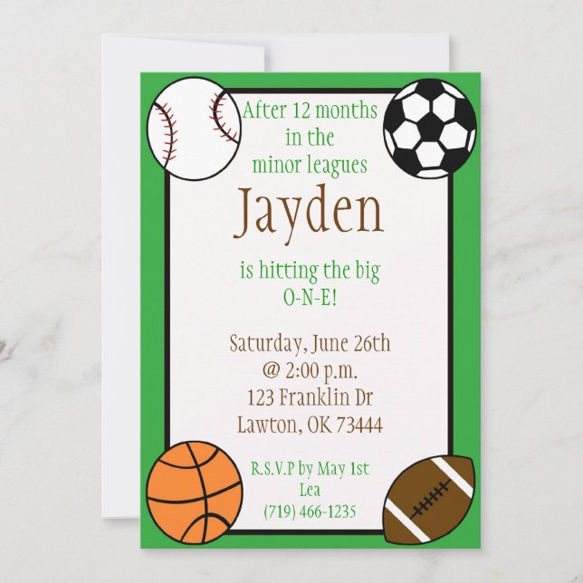 sports, After 12 monthsin theminor leagues, Jay... Invitation (Front)