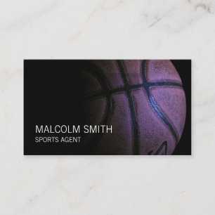 Sports Agent Dark Basketball Closeup Business Card