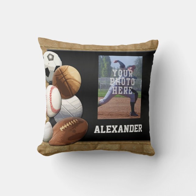 Sports All-Star Custom Photo/Name Pillow (Front)