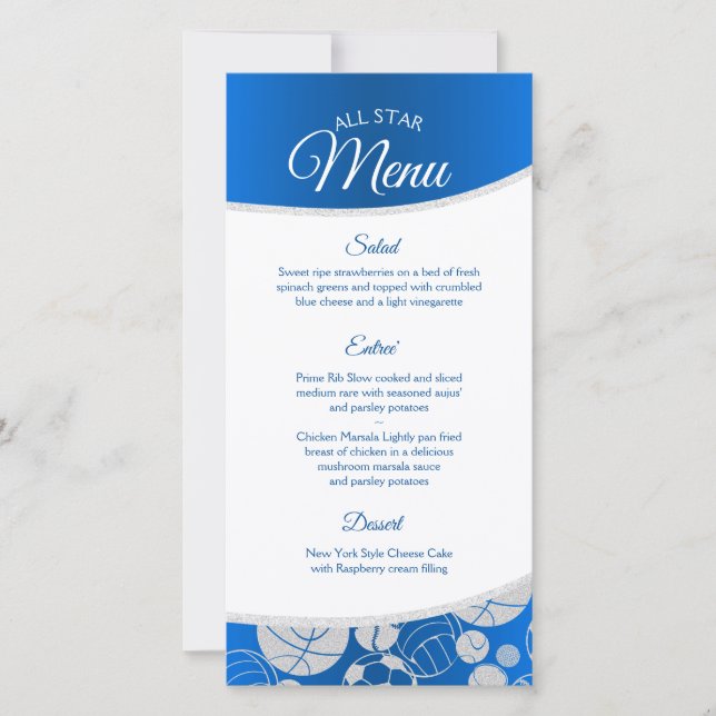 Sports All Star Menu Blue (Front)