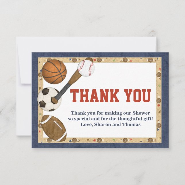 Sports All Star Thank You Card (Front)