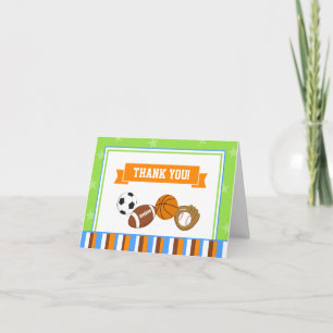 Sports All-Star Thank You Card Folded Note Card
