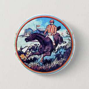 Sports and Games Fox Hunt Vintage Book Cover 6 Cm Round Badge