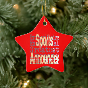 Sports Announcer Extraordinaire Ceramic Tree Decoration