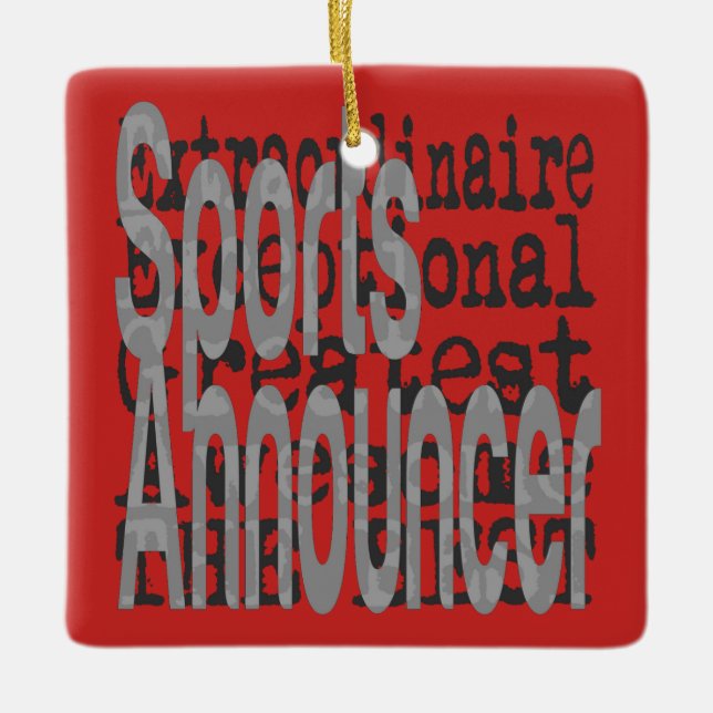 Sports Announcer Extraordinaire Ceramic Tree Decoration (Front)