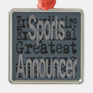 Sports Announcer Extraordinaire Metal Tree Decoration