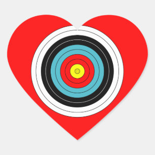 Sports Archery Target on Red Heart Sticker