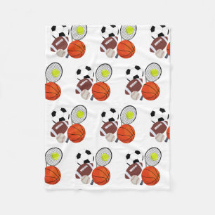Sports Athletic Balls Fleece Blanket