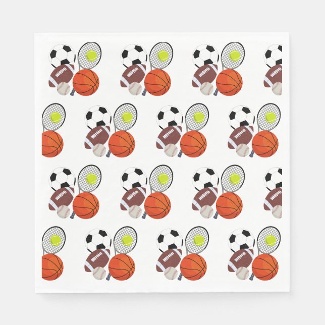 Sports Athletic Balls Napkin (Front)