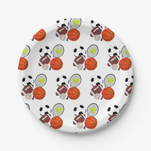 Sports Athletic Balls Paper Plate