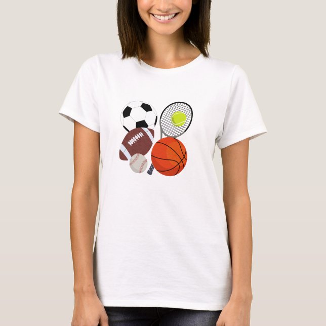 Sports Athletic Balls T-Shirt (Front)