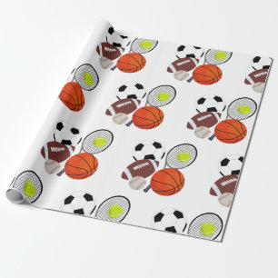 Sports Athletic Balls  Wrapping Paper