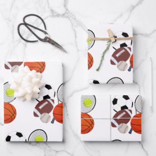 Sports Athletic Balls  Wrapping Paper Sheet