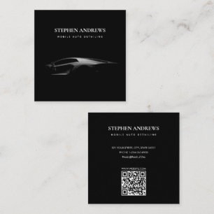 Sports Auto Detailing Car Cleaning Repair QR Code Square Business Card