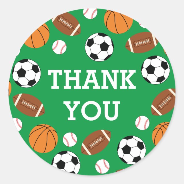 Sports Baby Shower Co-ed Green Gender Neutral Classic Round Sticker (Front)