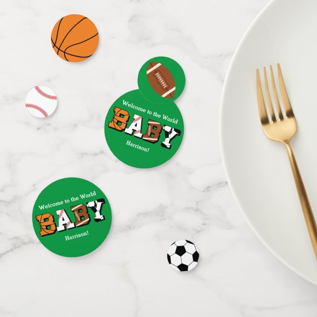 Sports Baby Shower Co-ed Green Gender Neutral Confetti (Group)