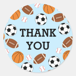 Sports Baby Shower Co-ed Theme Boy Blue Classic Round Sticker