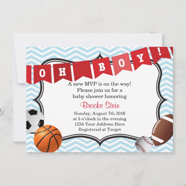 Sports Baby Shower Invitation (Front)