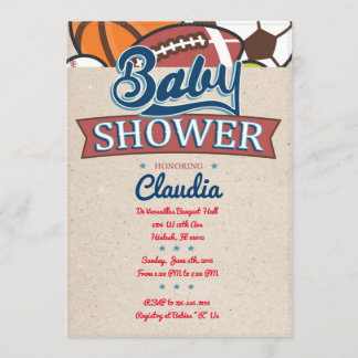 Sports Baby Shower Invitation