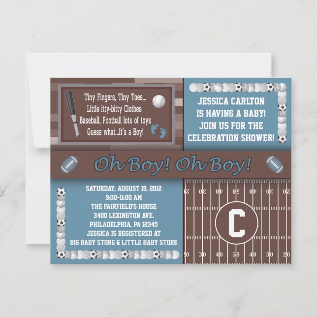 Sports Baby Shower Invitations (Front)