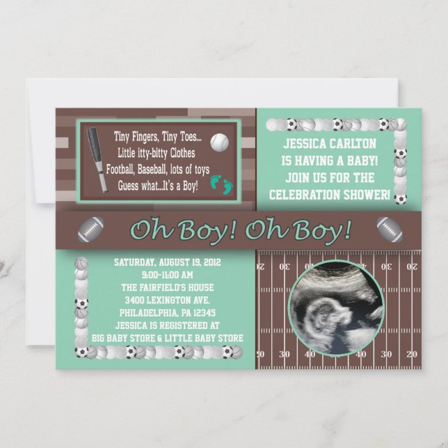 Sports Baby Shower Invitations (Front)