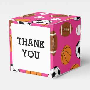 Sports Baby Shower Pink Girl Favour Box