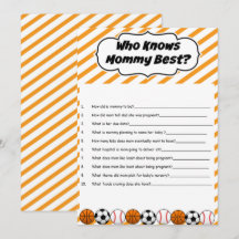 Sports Baby Shower Who Knows Mummy Best Game