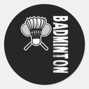 Sports Badminton Classic Round Sticker