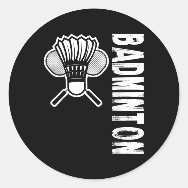 Sports Badminton  Classic Round Sticker (Front)