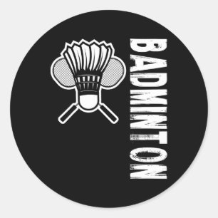 Sports Badminton Classic Round Sticker